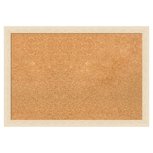 Woodgrain Stripe Blonde Wood Framed Natural Corkboard 26 in. x 18 in. Bulletin Board Memo Board