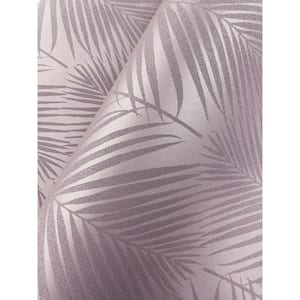 Lilac Glass Beaded Persei Palm Paper Unpasted Nonwoven Wallpaper Roll 57.5 sq. ft.