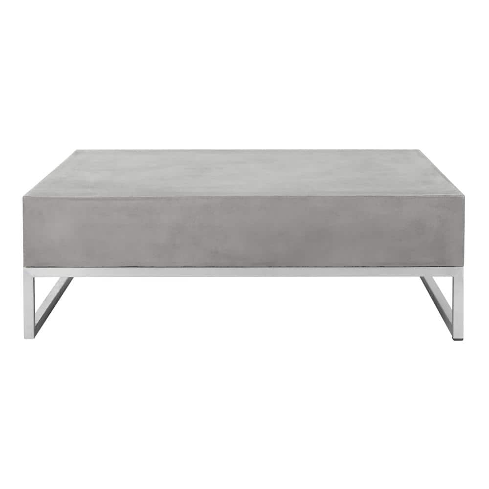 SAFAVIEH Eartha Dark Gray Square Stone Indoor/Outdoor Coffee