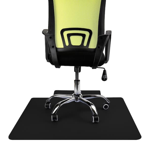 Black 47.5 in. W x 35.5 in. L PVC Indoor Office Chair Mat for Hardwood Floors Under Desk Floor Protector