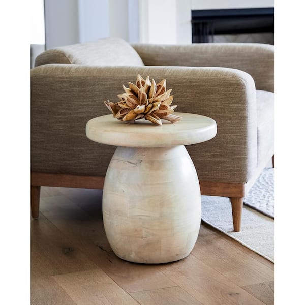Octavio Modern End Table, White, 20 in. H x 20 in. W x 20 in. D
