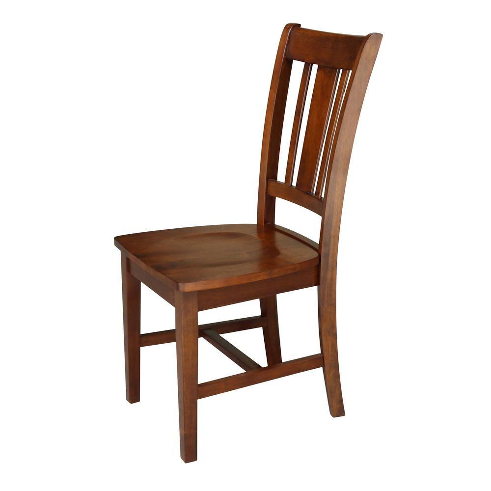Espresso High Slat Back Wood Side Chair