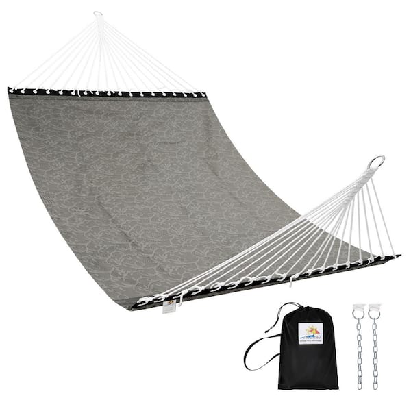 PATIOGUARDER 2-Person Outdoor Quick Dry Folding Portable Teslin Hammock in Mocha Patterned
