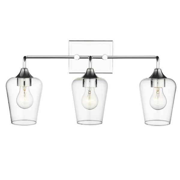 Acclaim Lighting Gladys 23 in. 3-Light Polished Nickel Vanity Light with Clear Glass