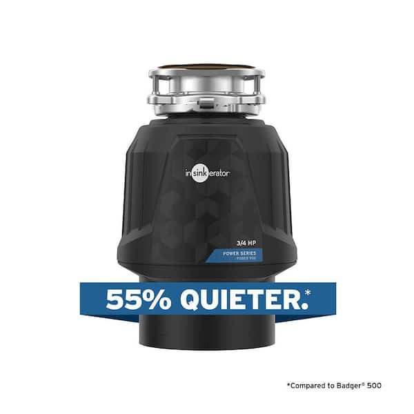 Power 900, 3/4 HP Garbage Disposal, Continuous Feed Food Waste Disposer w EZ Connect Power Cord & Putty-Free Sink Seal