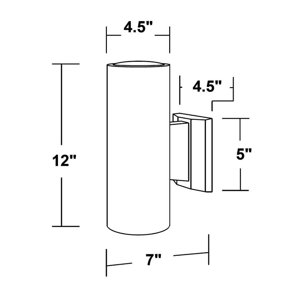 Matte Black 12" LED Cylinder Outdoor Wall Sconce with Clear Glass