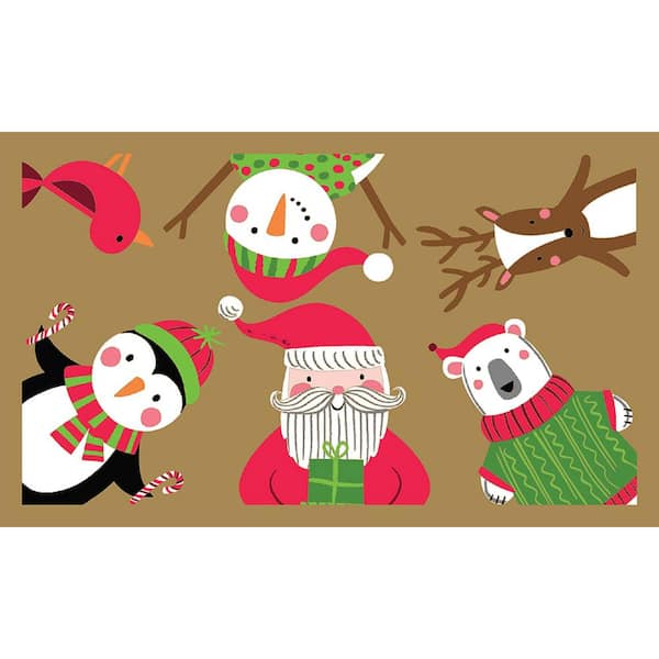 Home Accents Holiday Jolly Friends Polar Faux Coir 18 in. x 30 in. Holiday Doormat