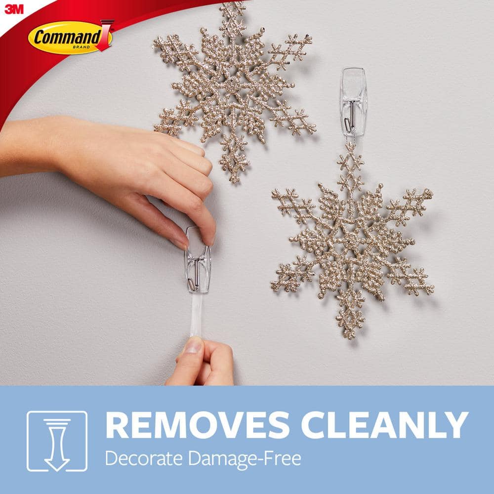 Clear Plastic Self-Adhesive Hooks with Strips, 6-Pack