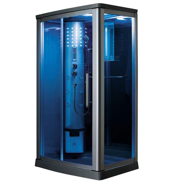 Ariel 45.5 in. x 34.5 in. x 85 in. Steam Shower Enclosure Kit in Blue