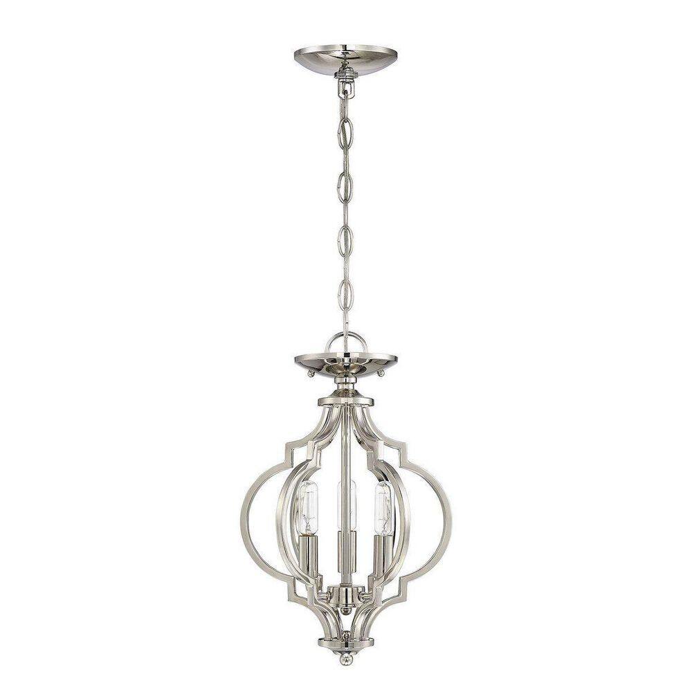 Polished Nickel 16" Farmhouse 3-Light Ceiling Pendant