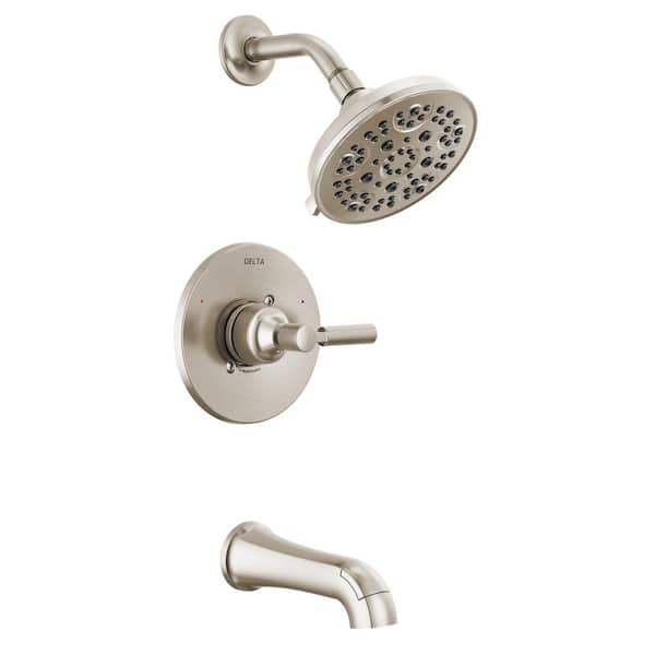 Delta Lorna Single Handle 5-Spray Tub and Shower Faucet 1.75 GPM in Spotshield Brushed Nickel Valve Included