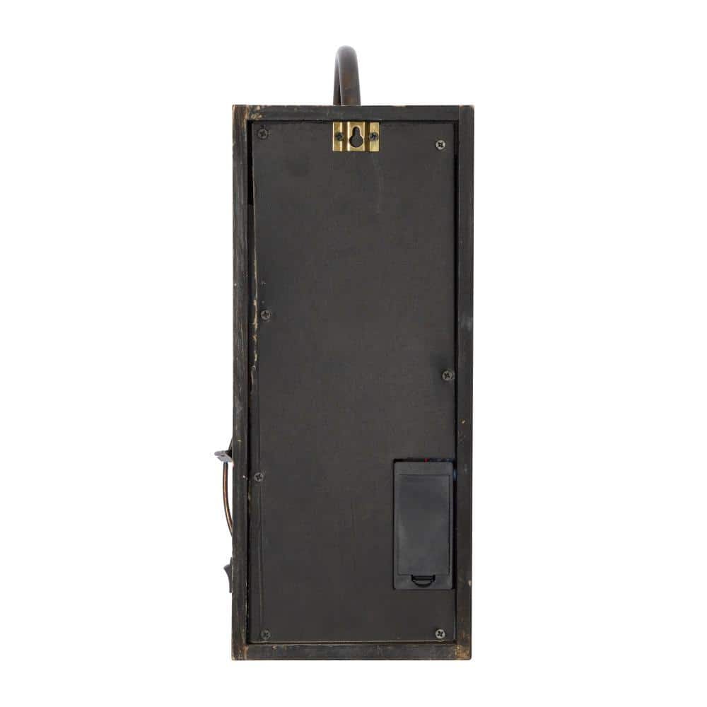 17" Black Iron and Wood LED Wall Sconce
