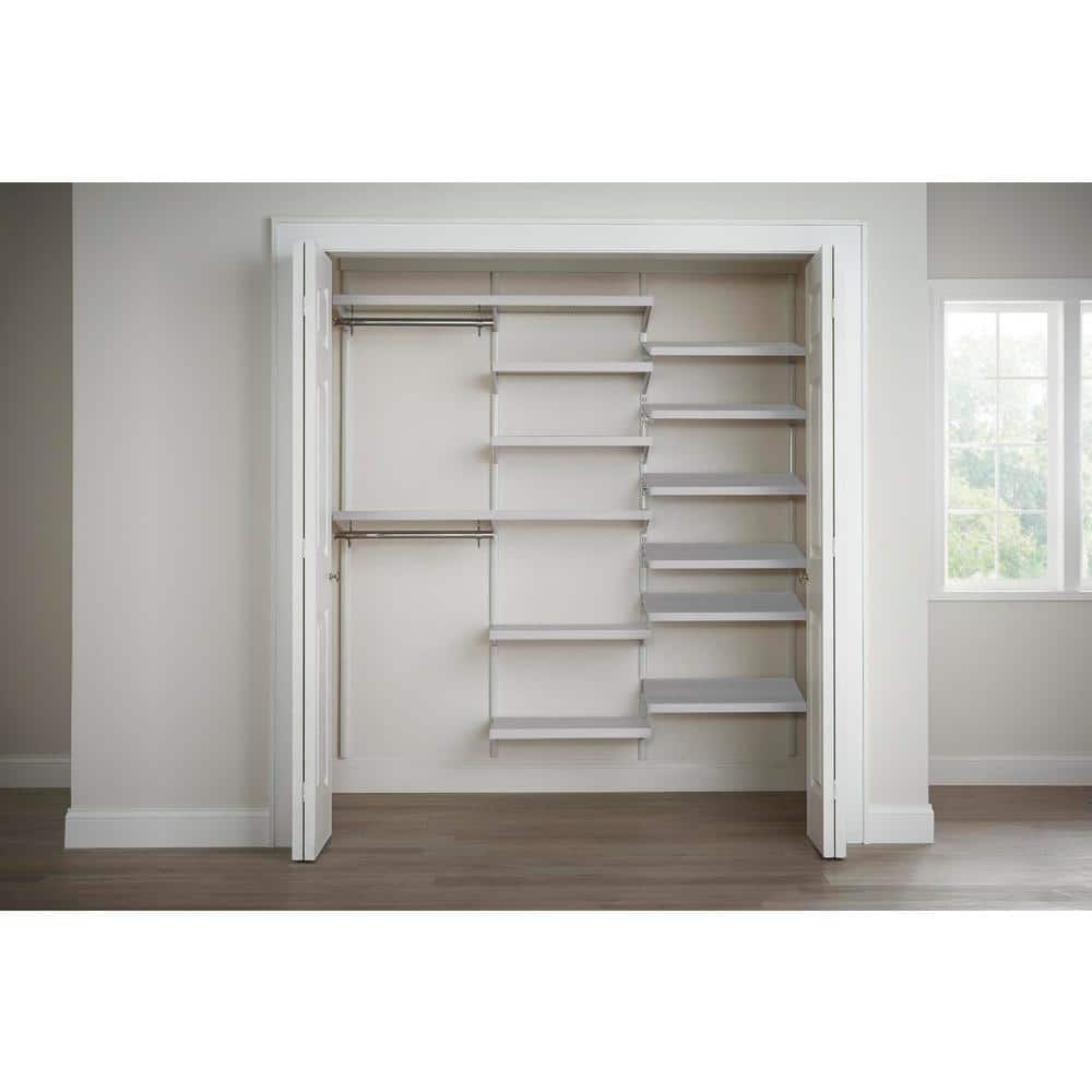 Everbilt Genevieve 6 ft. White Adjustable Closet Organizer Double