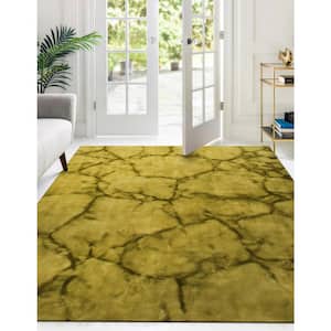 Handmade Wool Green 4 ft. x 6 ft. Contemporary Abstract Dip Dyed Area Rug