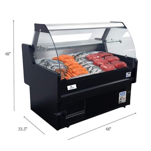 NSF Commercial 47 in. 22 cu. ft. Glass Door Refrigerated Deli Display Case Cooler in Black