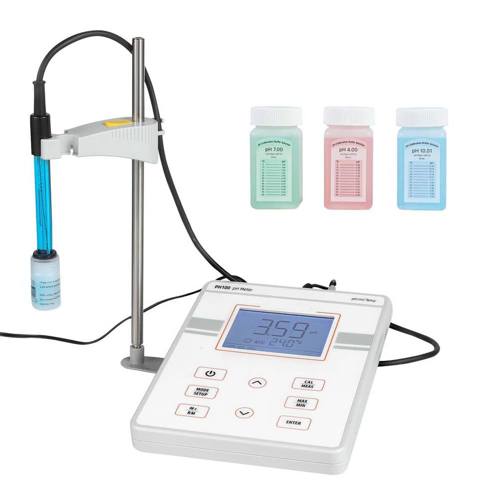 Benchtop pH Meter, 0-14 pH Range, Lab Test Kit with Backlit Display and Calibration Solutions, Stores 50 Readings price history on PriceWatchPro