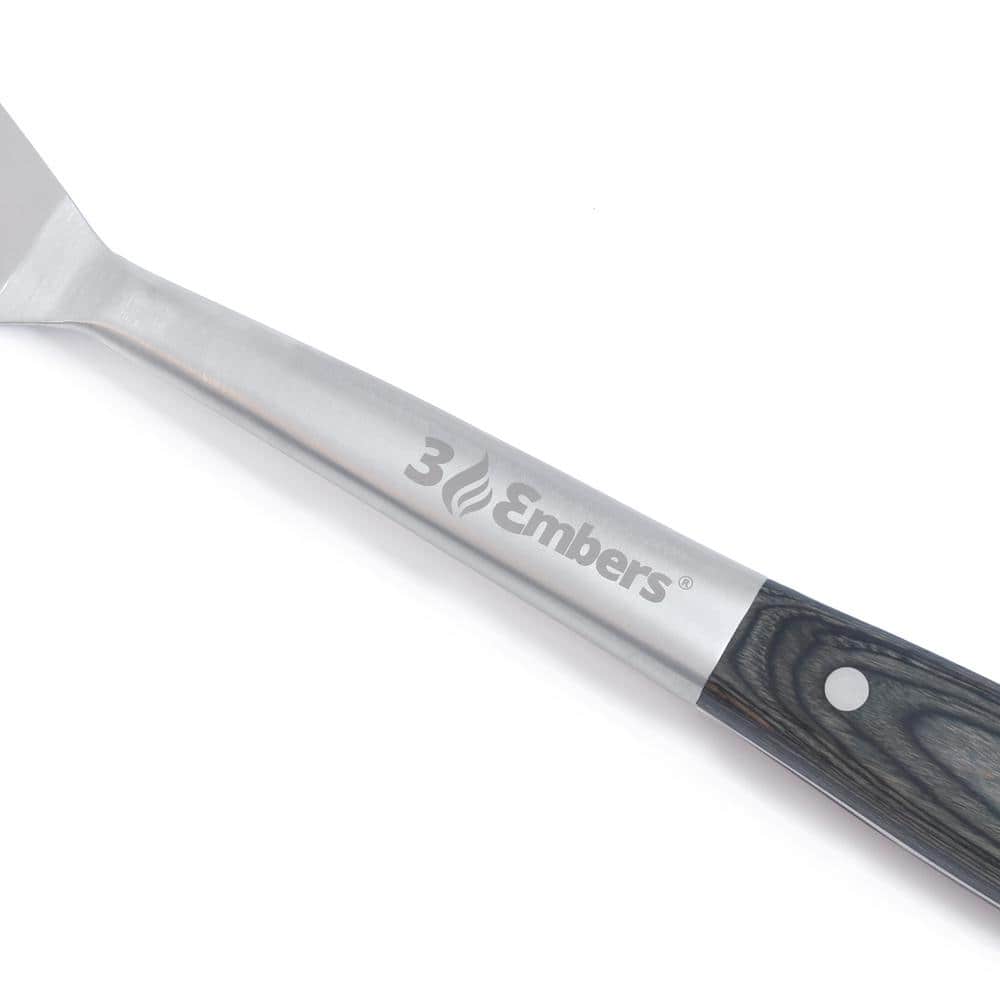 Large Stainless Steel and Pakka Wood Grill Spatula