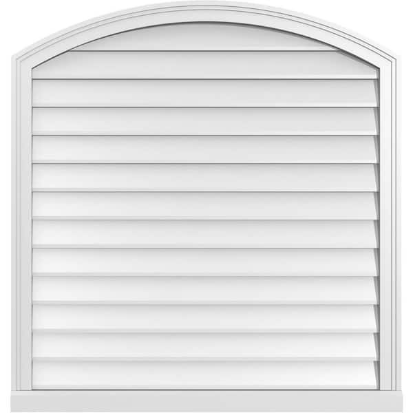 Ekena Millwork 38 in. x 40 in. Arch Top Surface Mount PVC Gable Vent: Functional with Brickmould Sill Frame