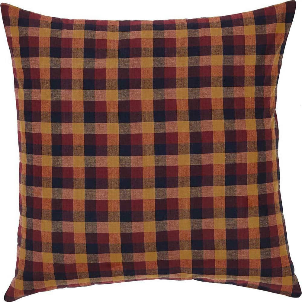 Heritage Farms Burgundy Mustard Black Cotton Euro Sham