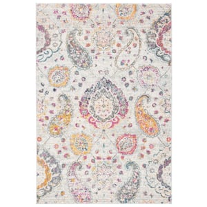 Madison Grey/Gold 9 ft. x 12 ft. Floral Geometric Paisley Area Rug