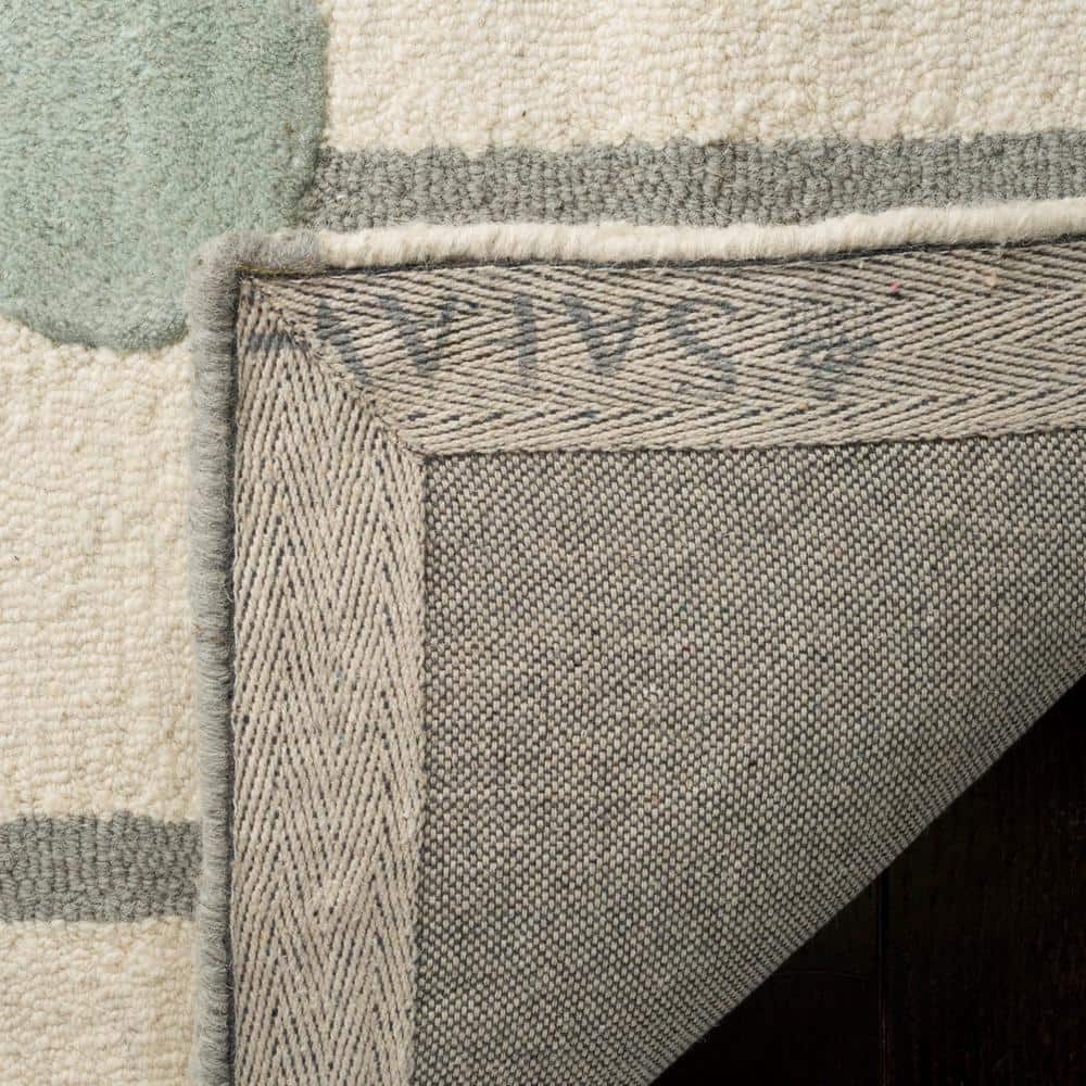 Ivory and Multi Polka Dot Wool Kids Area Rug, 4' x 6'