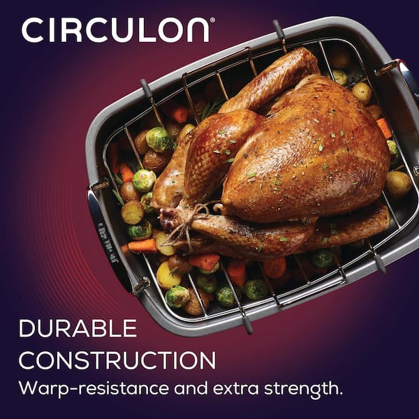 Nonstick Roasting Pan with Easy Serve Rack – Circulon