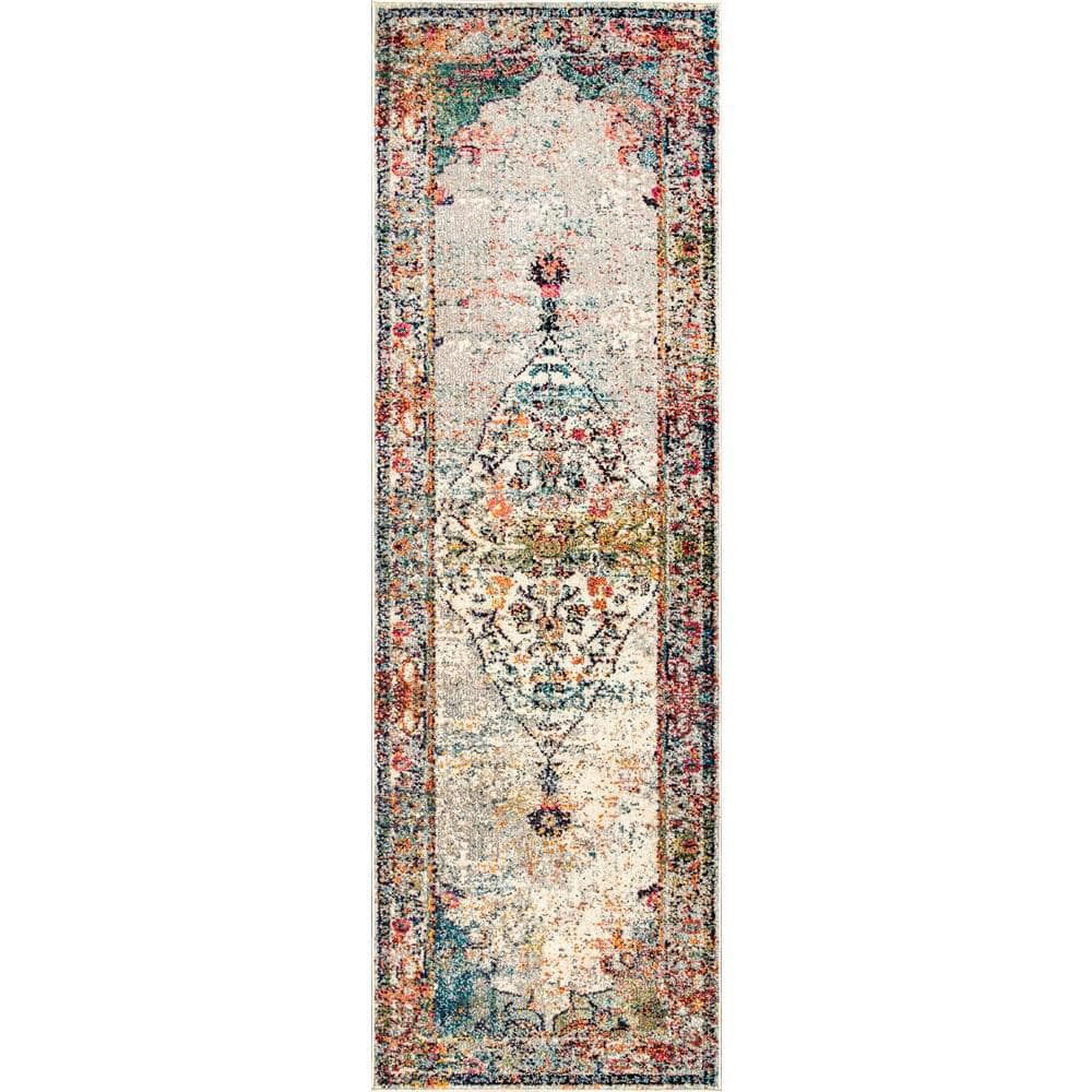 nuLOOM Veronica Oriental Persian Blue 3 ft. x 8 ft. Runner Rug KKCB26C2608 The Home Depot