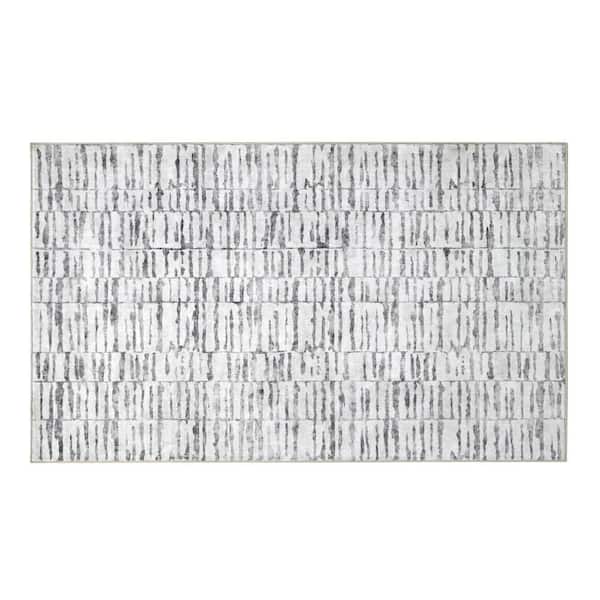 Wyatt & Ash Strata Texture Beige/Cream 6 ft. x 9 ft. Woven Abstract Polyester Area Rug