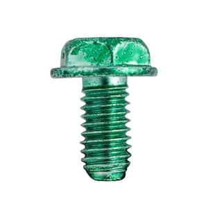 10-32 in. x 1/2 in. Screw Grounding Washer Hex Head Green (100-Pack) Case of 4