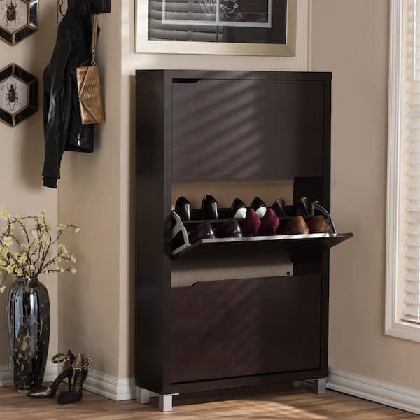 Dark Brown Modern Shoe Cabinet