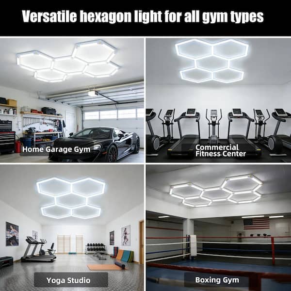 WYZM 7.92 ft. 168-Watt 5-Grids Hexagon Led Light, 5000 K Durable