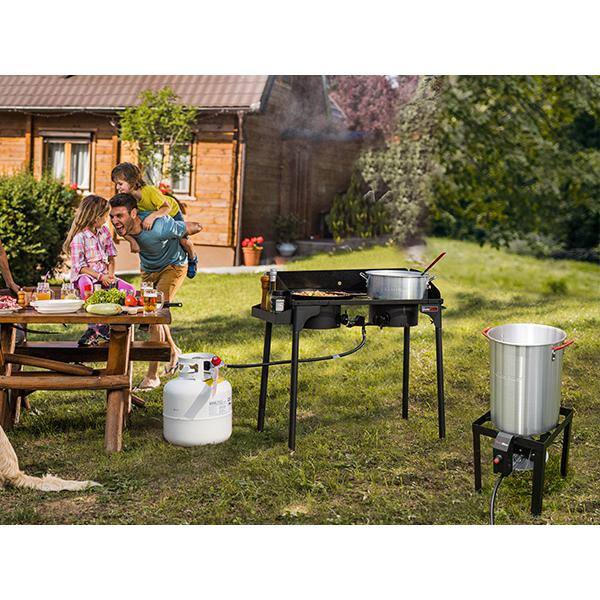 Black Double Burner Outdoor Propane Stove
