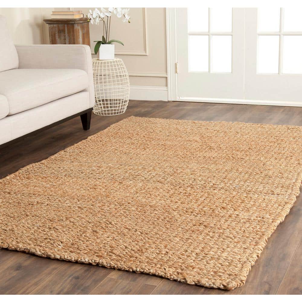 Handmade Tufted Jute Round Area Rug, Natural, 8' x 10'