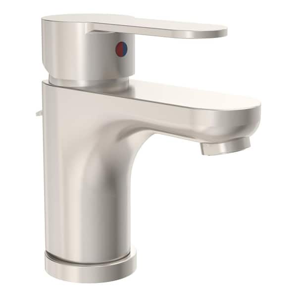 Symmons Single Hole Single-Handle 1.0 GPM Bathroom Faucet with Drain Assembly in Brushed Nickel