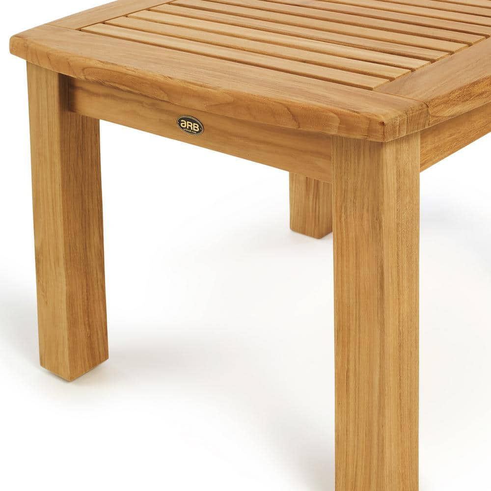 Honey Brown Teak Square Coffee Table 39"