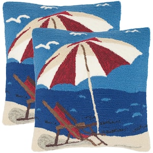 Beach Lounge Soleil Square Outdoor Throw Pillow (2-Pack)