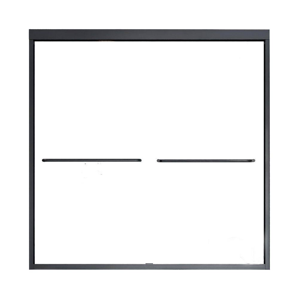 60 in. W x 60 in. H Semi-Frameless Sliding Tub Door in Matt Black with Clear Tempered Glass price history on PriceWatchPro