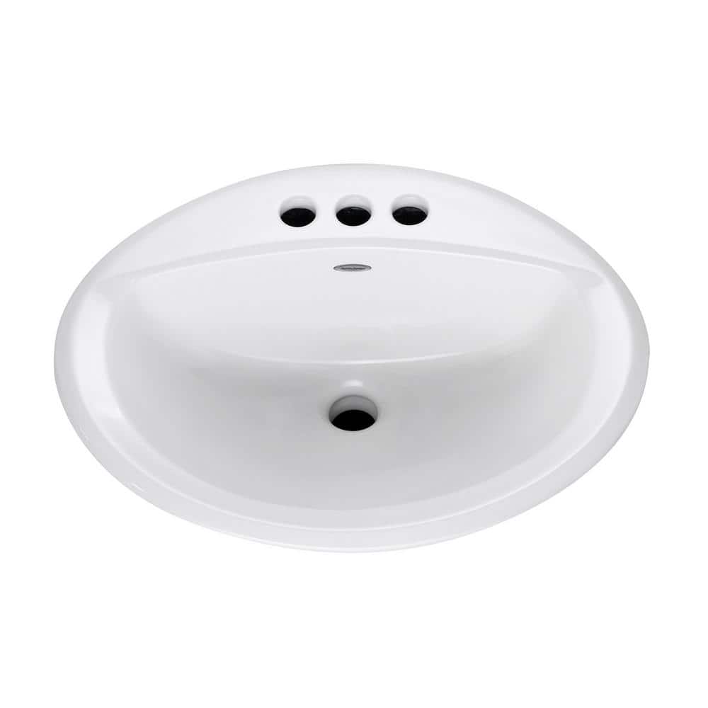 American Standard Aqualyn Less Overflow Countertop Bathroom Sink with 4