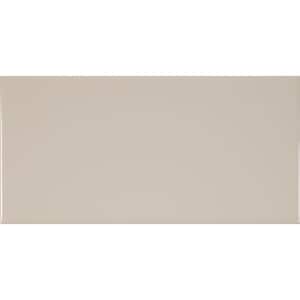 Almond Glossy Inverted Beveled 3 in. x 6 in. Glazed Ceramic Wall Tile (10.66 sq. ft./Case)