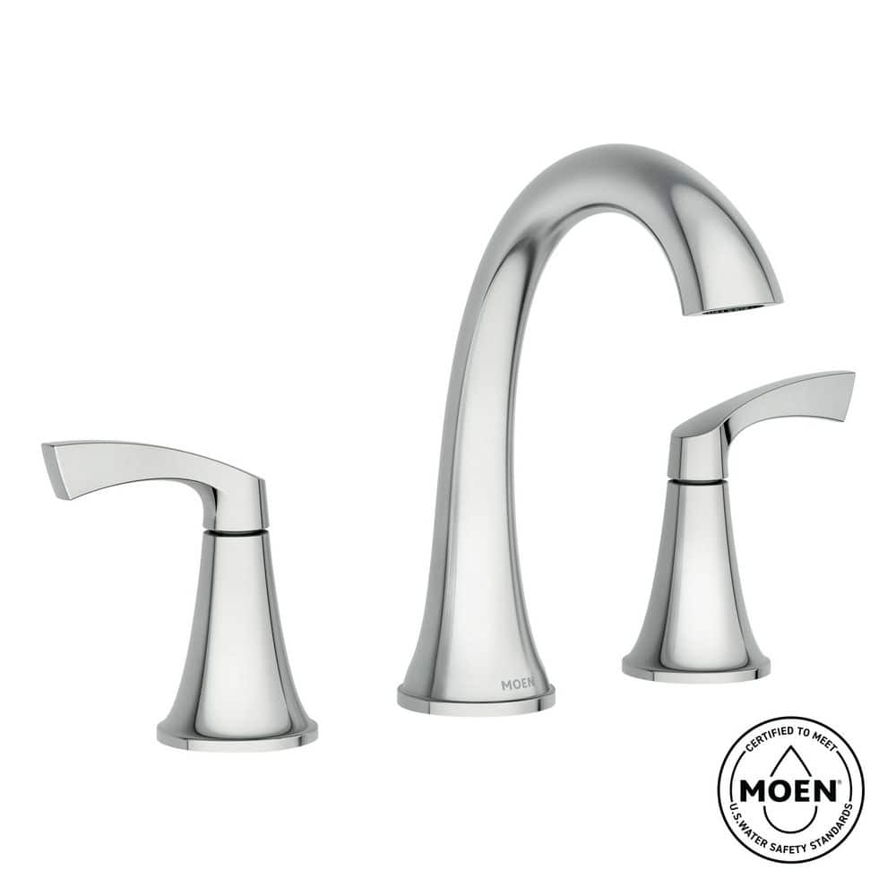 Korek 8 in. Widespread Double Handle High-Arc Bathroom Faucet with Valve in Chrome price history on PriceWatchPro