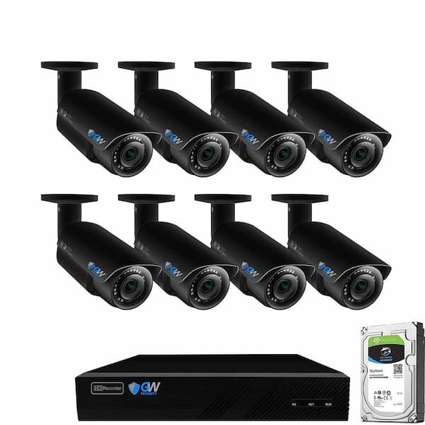 GW Security 8-Channel 8MP 2TB NVR Security Camera System 8 Wired Bullet Cameras 2.8mm-12mm Motorized Lens Human/Vehicle Detection