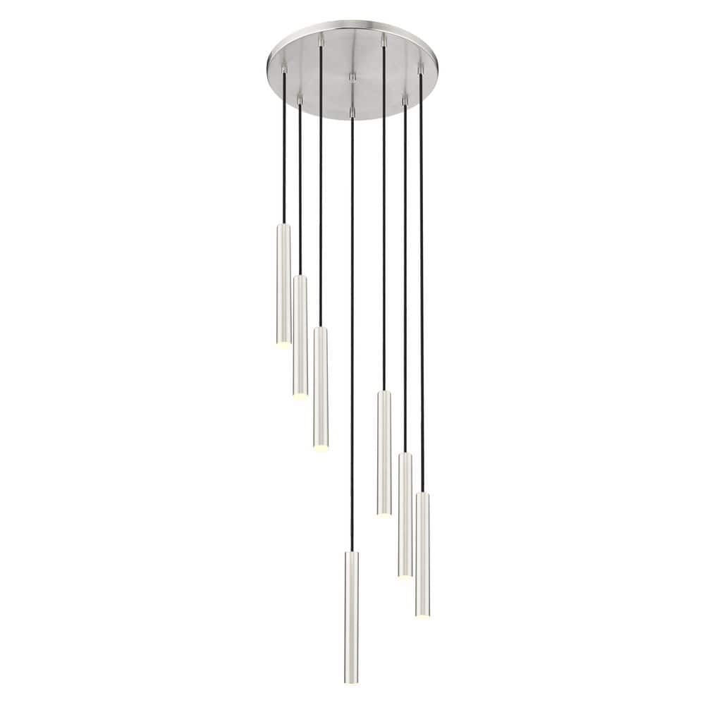 Forest 18 inch Brushed Nickel 7 Light Integrated LED Chandelier
