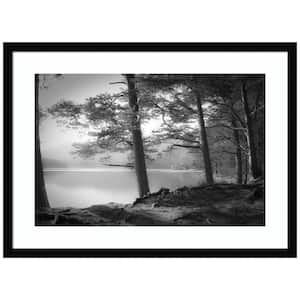 "Scottish Lake" by Dorit Fuhg 1-Piece Wood Framed Black and White Nature Photography Wall Art 19 in. x 25 in.