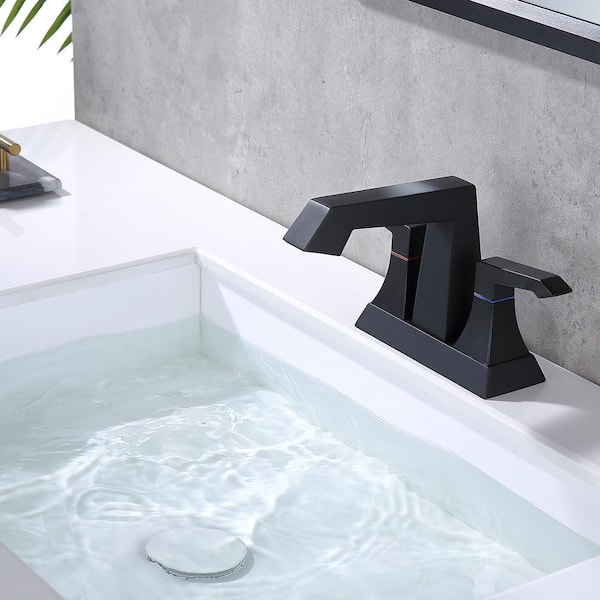 4 in. Centerset 2-Handle Bathroom Faucet with Spot Defense and