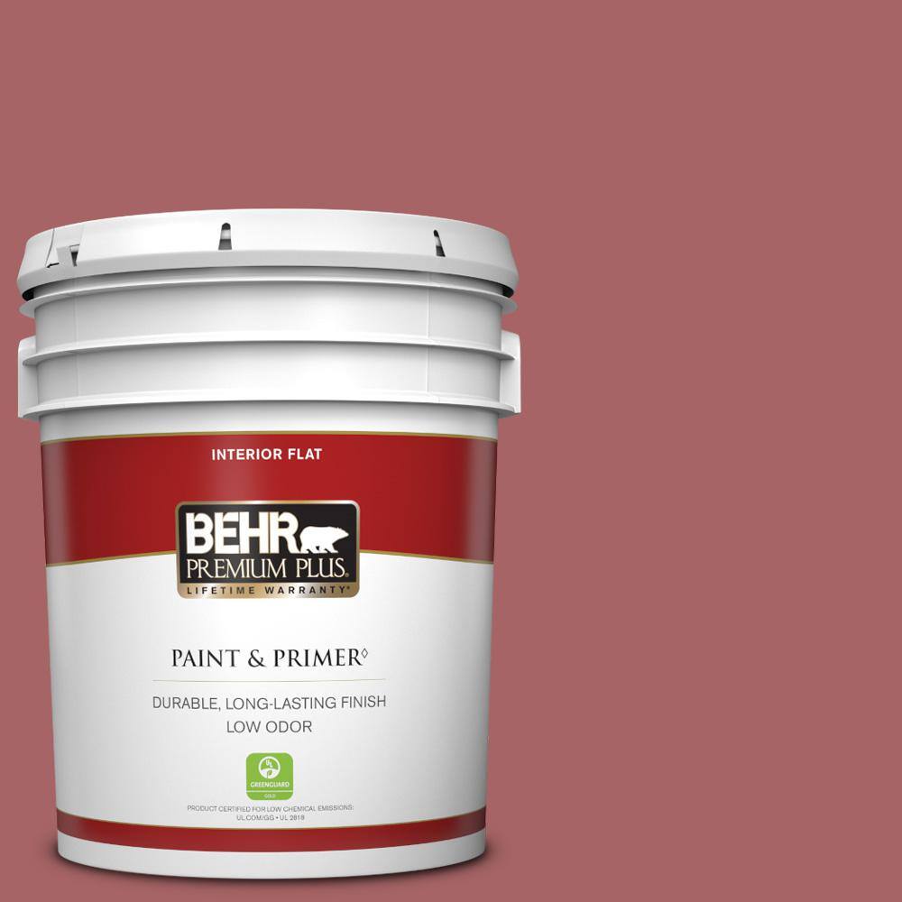 BEHR PREMIUM PLUS 5 gal. PPU106 Rose Marquee Flat Low Odor Interior