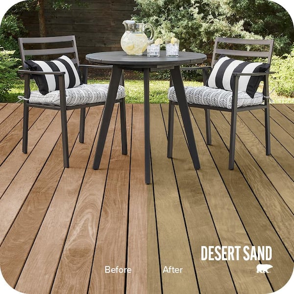 1 qt. #ST-145 Desert Sand Semi-Transparent Waterproofing Exterior Wood Stain and Sealer