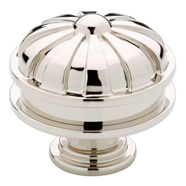 Liberty Fluted 1-11/32 in. (34 mm) Polished Nickel Round Cabinet Knob