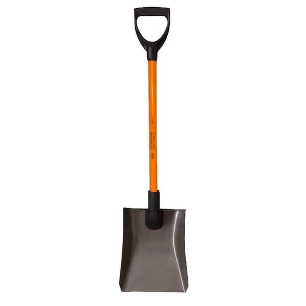 Nupla 27 in. Certified Non-Conductive Square Point Shovel with Fiberglass Handle and D-Grip