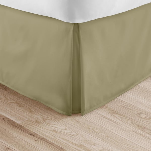 Becky Cameron 14 in. Sage Solid Twin Bed Skirt
