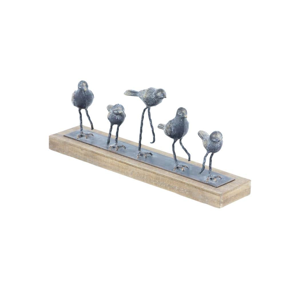 Classic 18" Gray Metal Bird Tabletop Sculpture